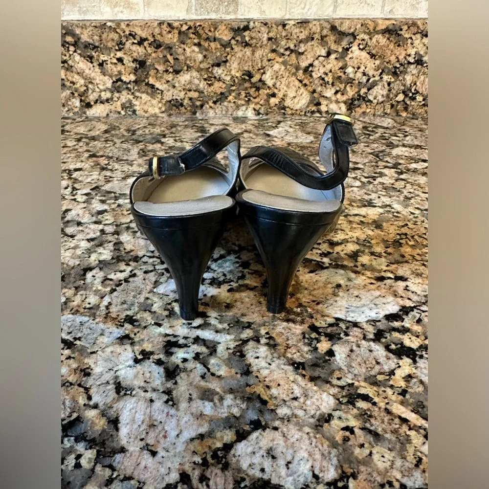 Salvatore Farragamo‎ Black Slingback Heels sz 4.5 NEW
